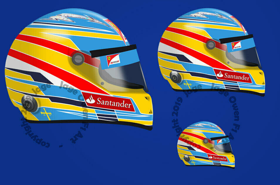 Decals casque helmet Alonso 2012 1.18 Ferrari