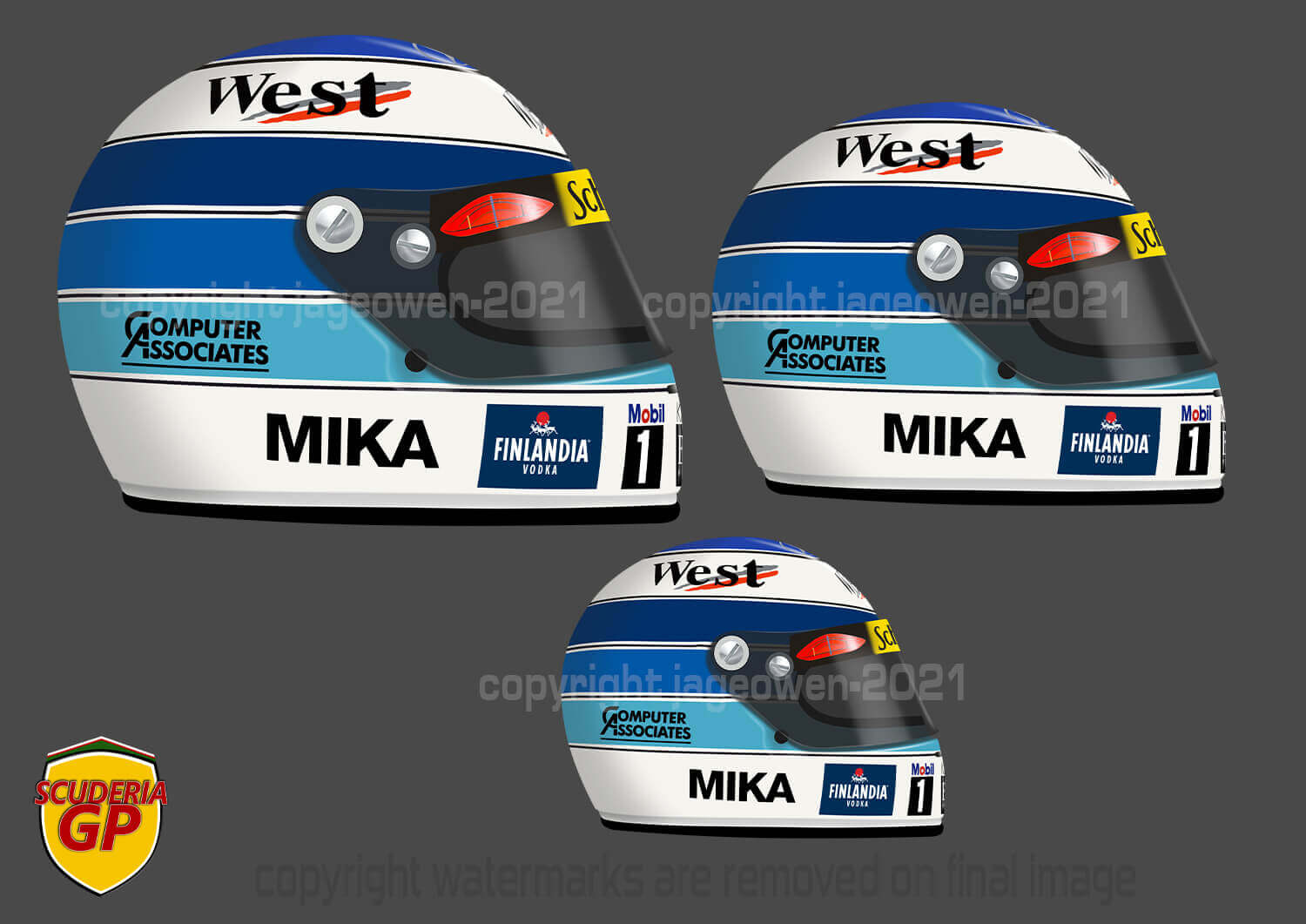 1:12 JF Creations McLaren helmet World Champion Hakkinen 1998 