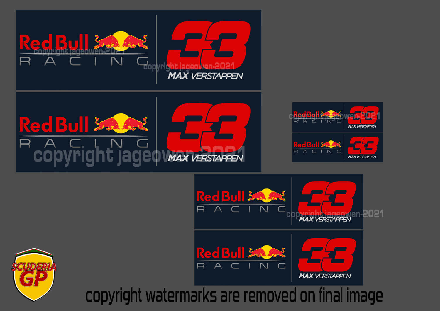Red Bull 2021 Max Verstappen (Behind Wheel) Racing Sticker – Scuderia GP