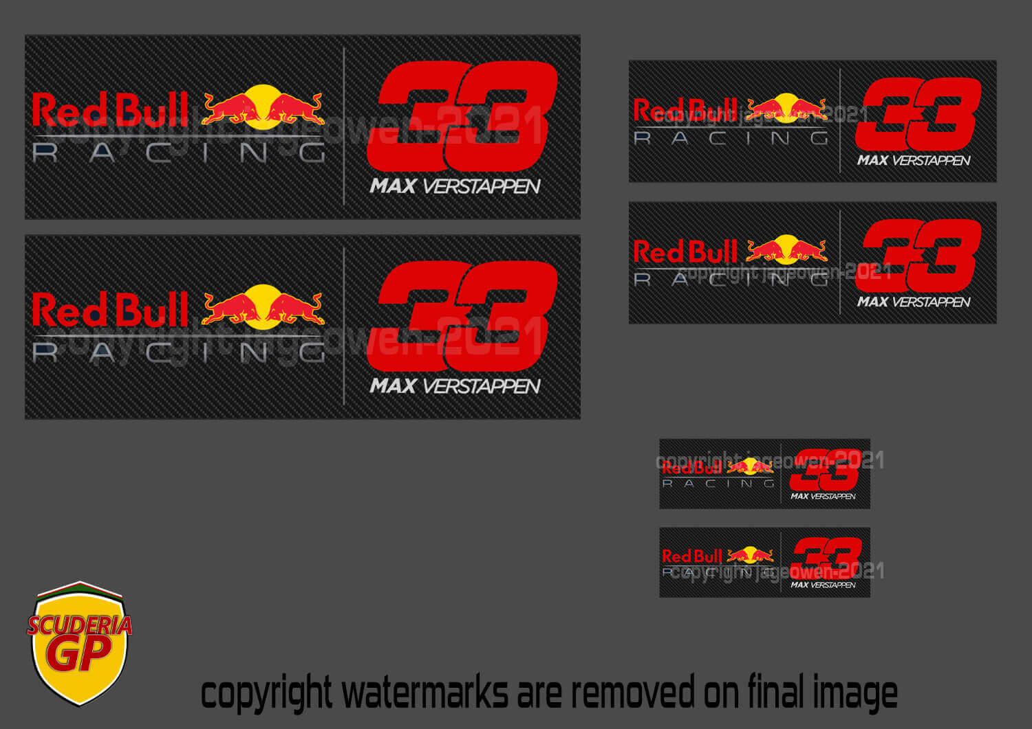 Red Bull 21 Max Verstappen Behind Wheel Racing Sticker Carbon Scuderia Gp