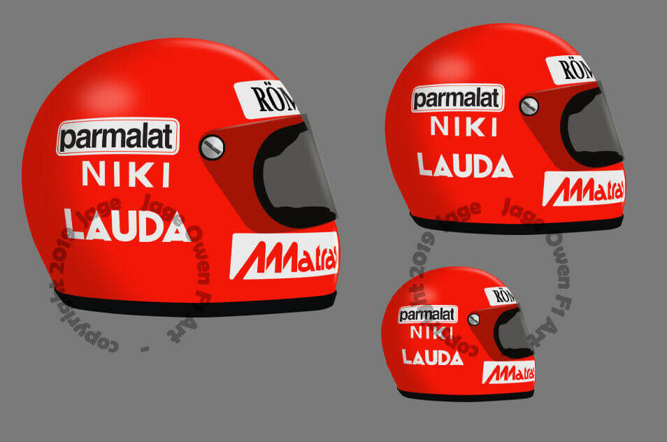 N.LAUDA helmet left Sticker gauche 