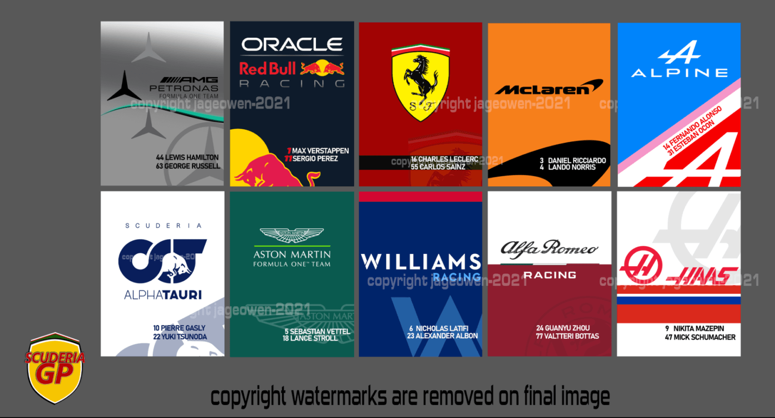 2022 F1 Team Sponsor Logo Stickers – Scuderia GP