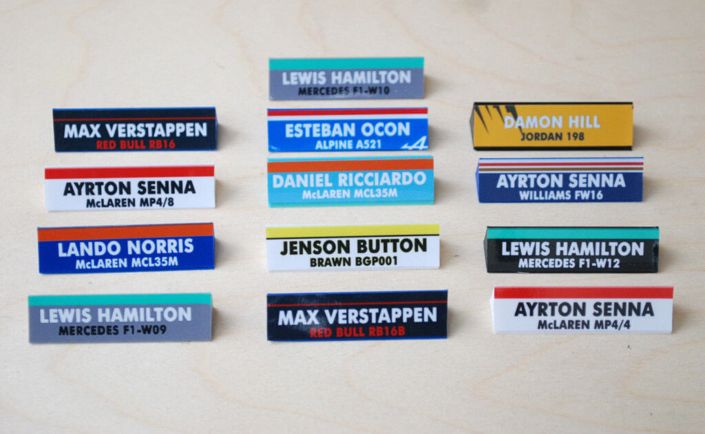 F1 1/18 Car Name Plates 3D Printed – Scuderia GP